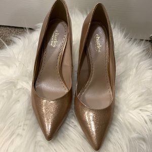 Charles David rose gold  glitter pumps